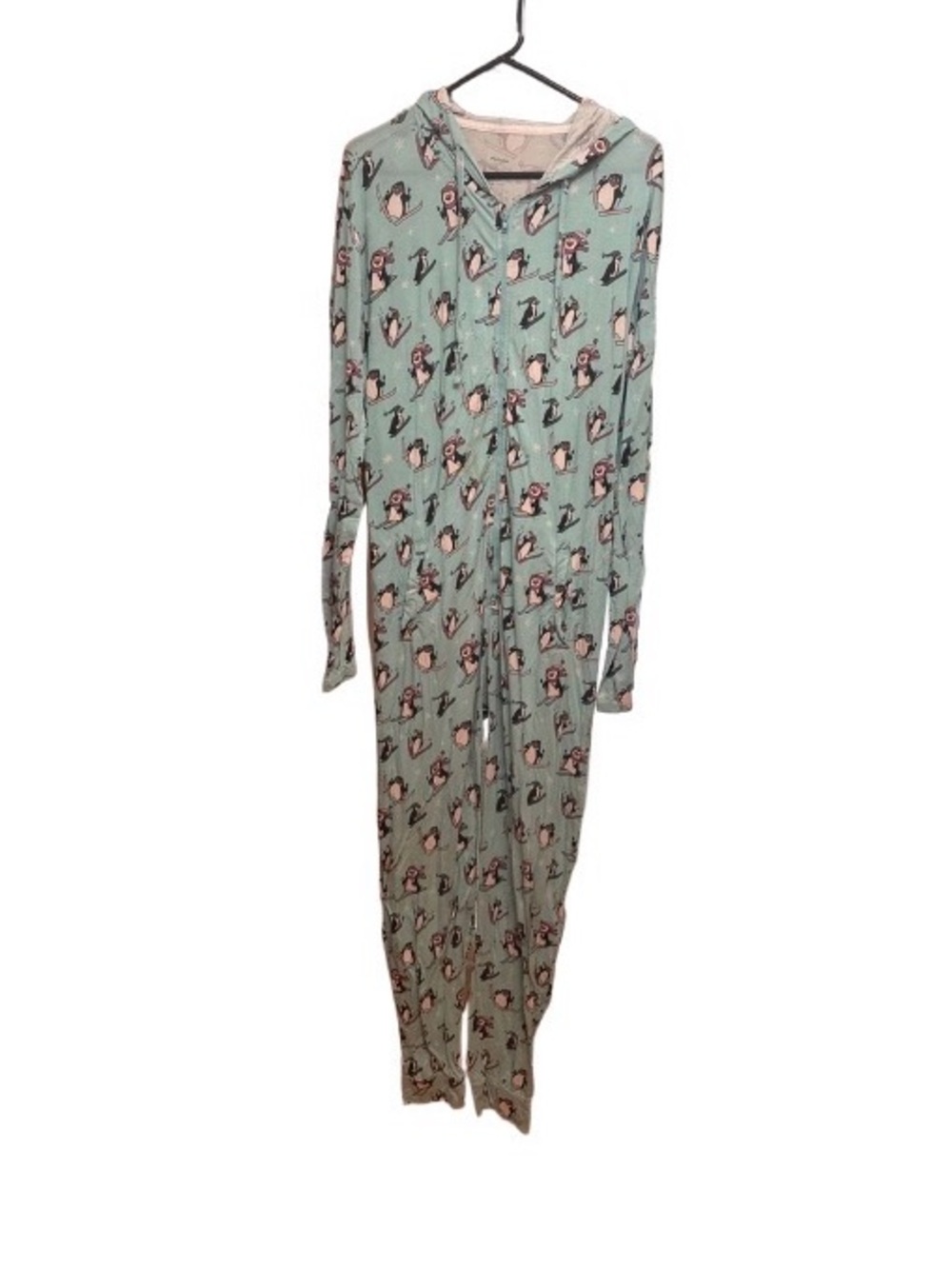 MeUndies Mint Green Penguin Hooded Men’s Pajama Onesie